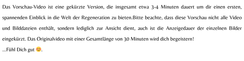 Video Regeneration & Vitalität