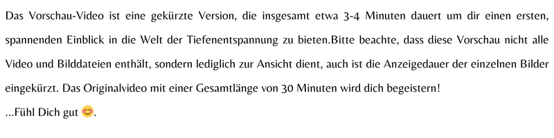 Video Tiefenentspannung & Entschleunigung